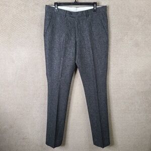 Jomers Pants Mens 33 (34x34) Grey Tweed Moon Shetland Wool Trousers Slim England